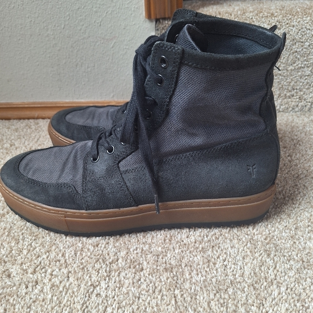 Frye Rivington High Mens Canvas Suede High Top Lace Up Sneaker Size 10.5 - Picture 2 of 11